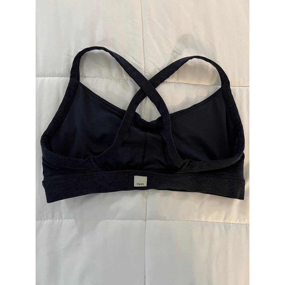 Vuori Elevation Ruched Sports Bra SZ Medium Dark Gray - Picture 2 of 6